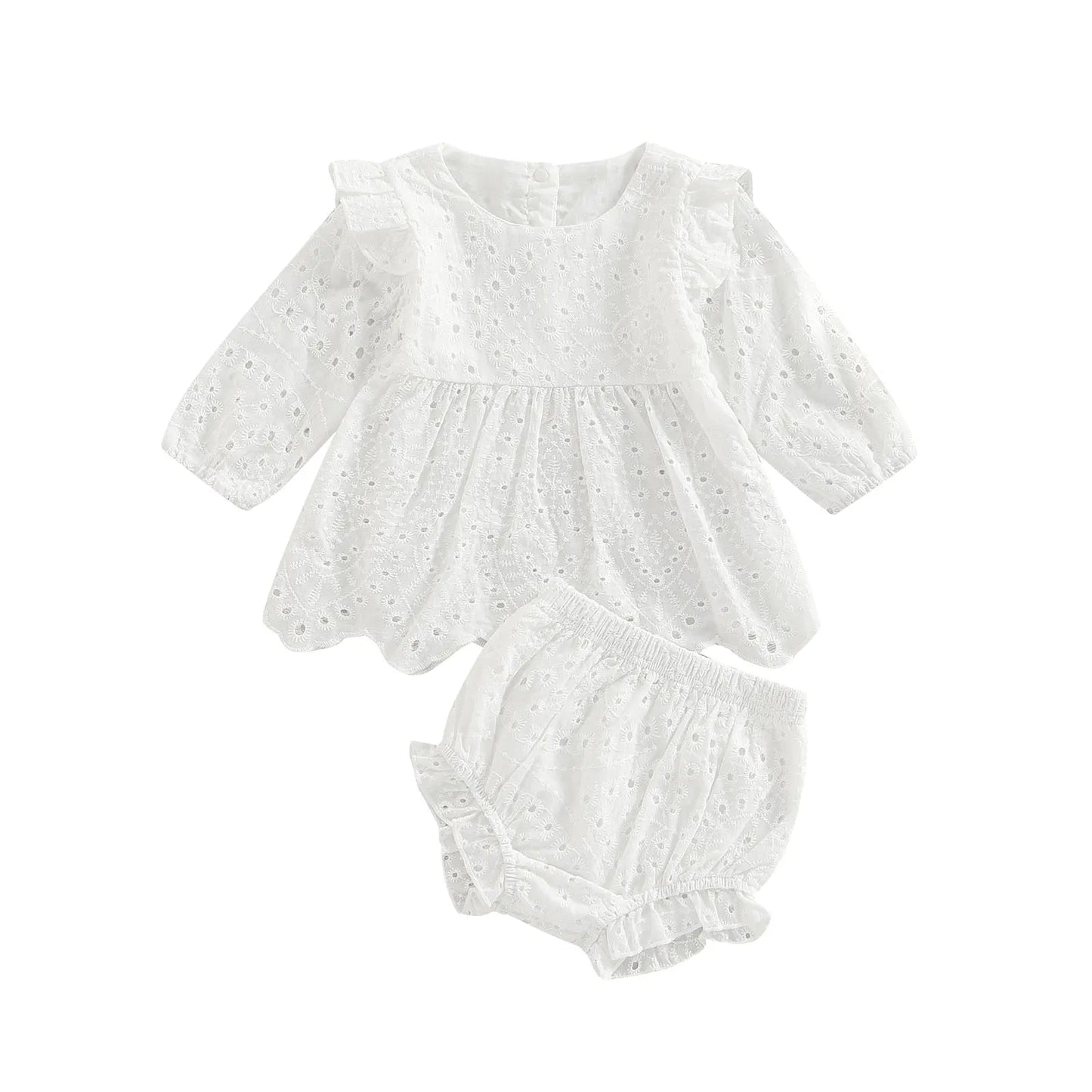 Eyelet Cotton Baby Set with Bloomers - Betina Baby & Kids