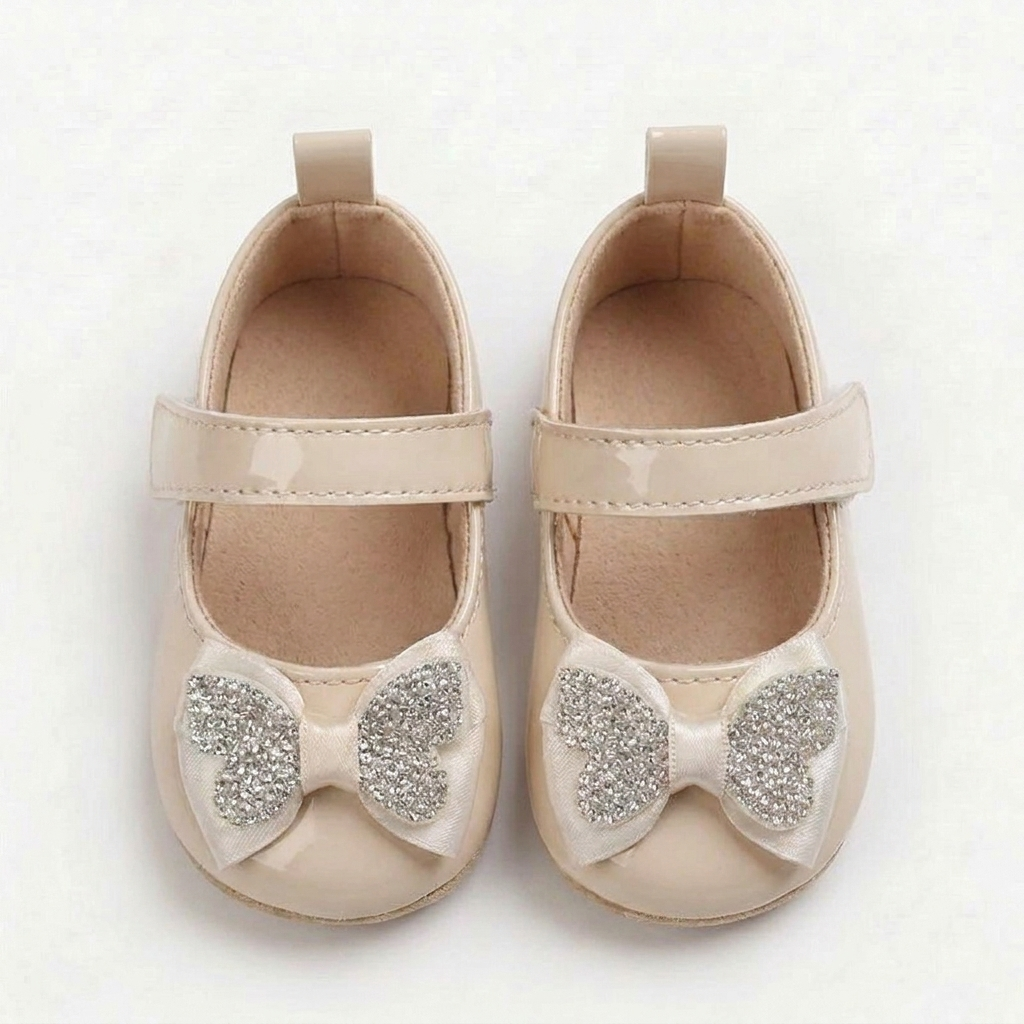 Rhinestone Bow Mary Jane Baby Shoes
