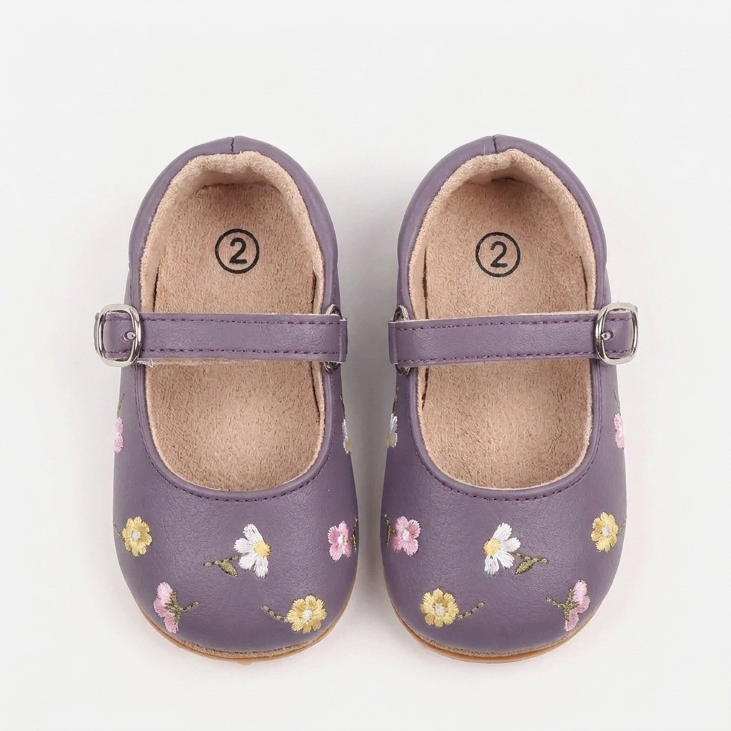 Floral Mary Jane Baby Shoes