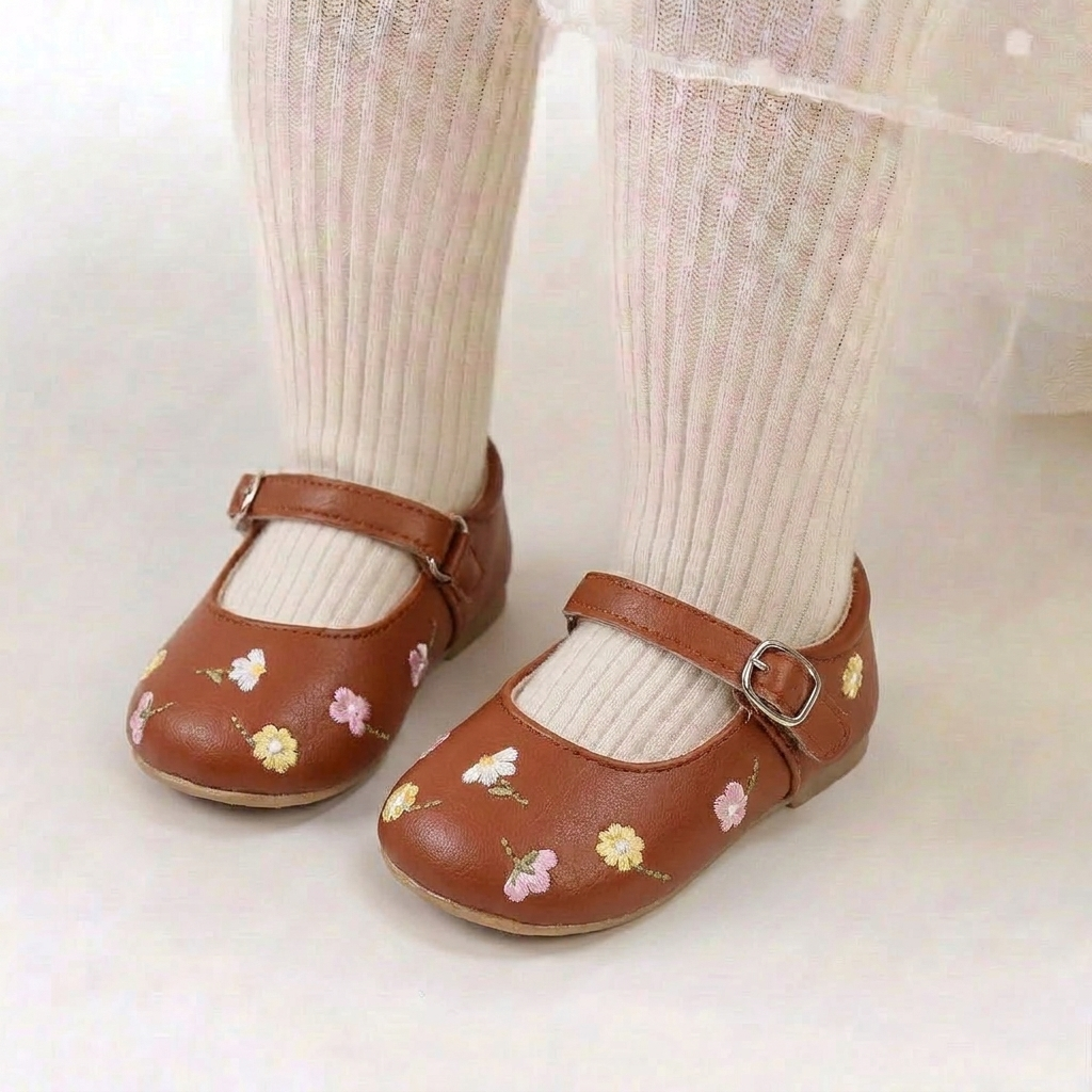 Floral Mary Jane Baby Shoes