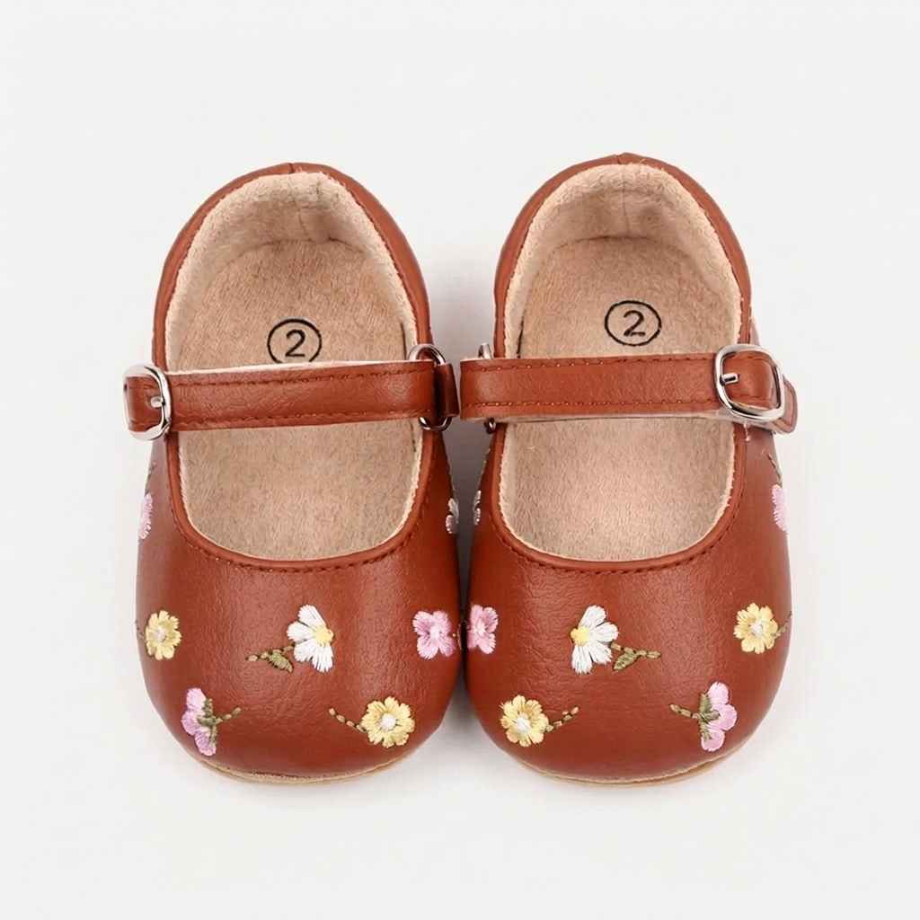 Floral Mary Jane Baby Shoes