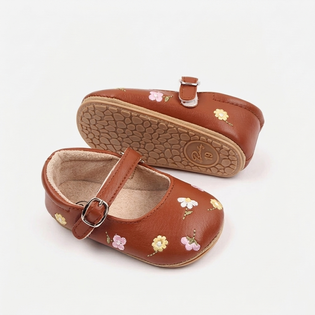 Floral Mary Jane Baby Shoes