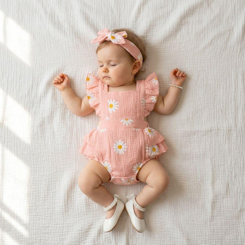 Daisy Baby Romper with Headband