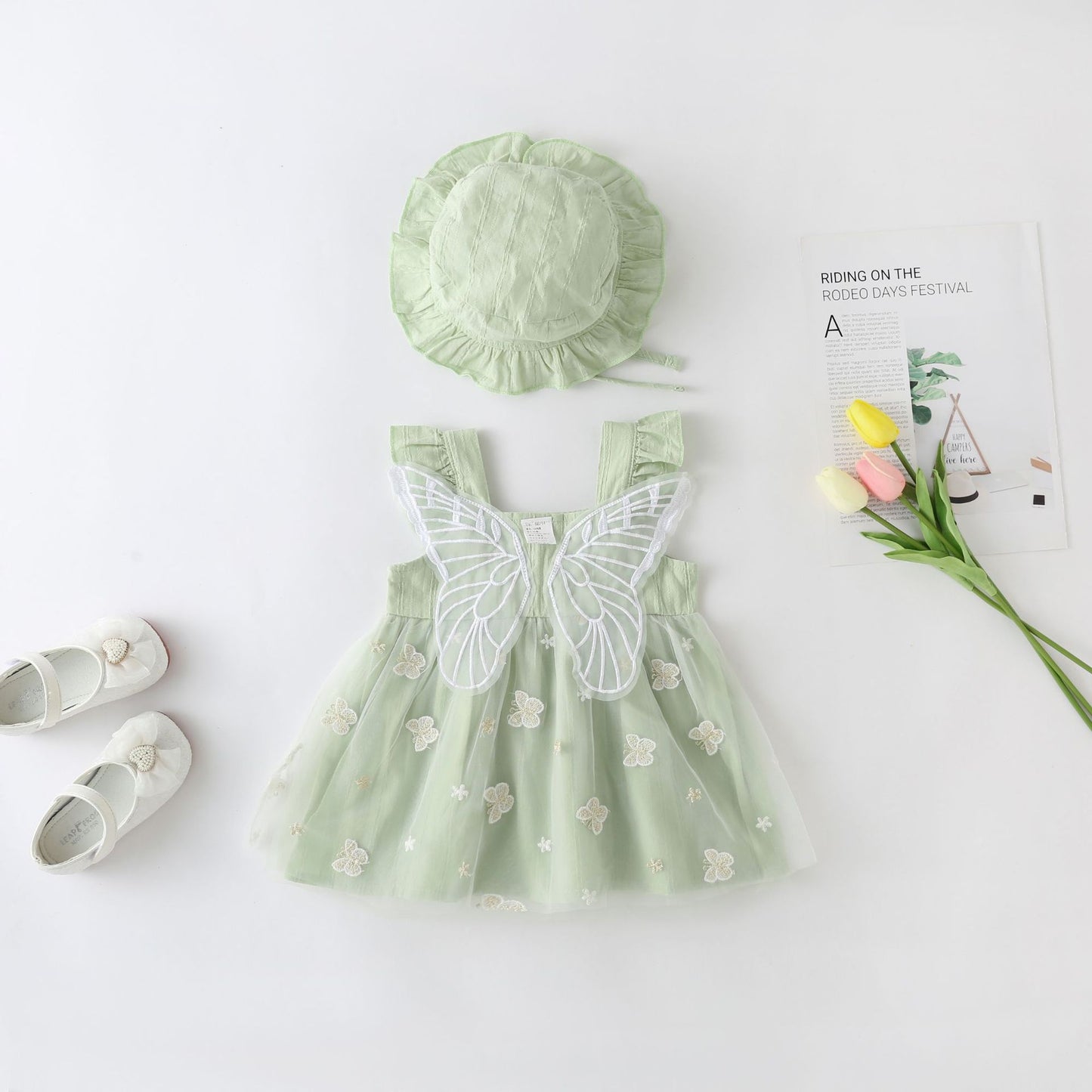 Butterfly Bow Dress with Hat