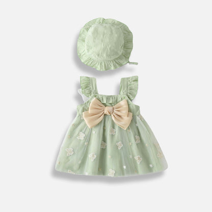 Butterfly Bow Dress with Hat