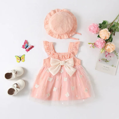 Butterfly Bow Dress with Hat