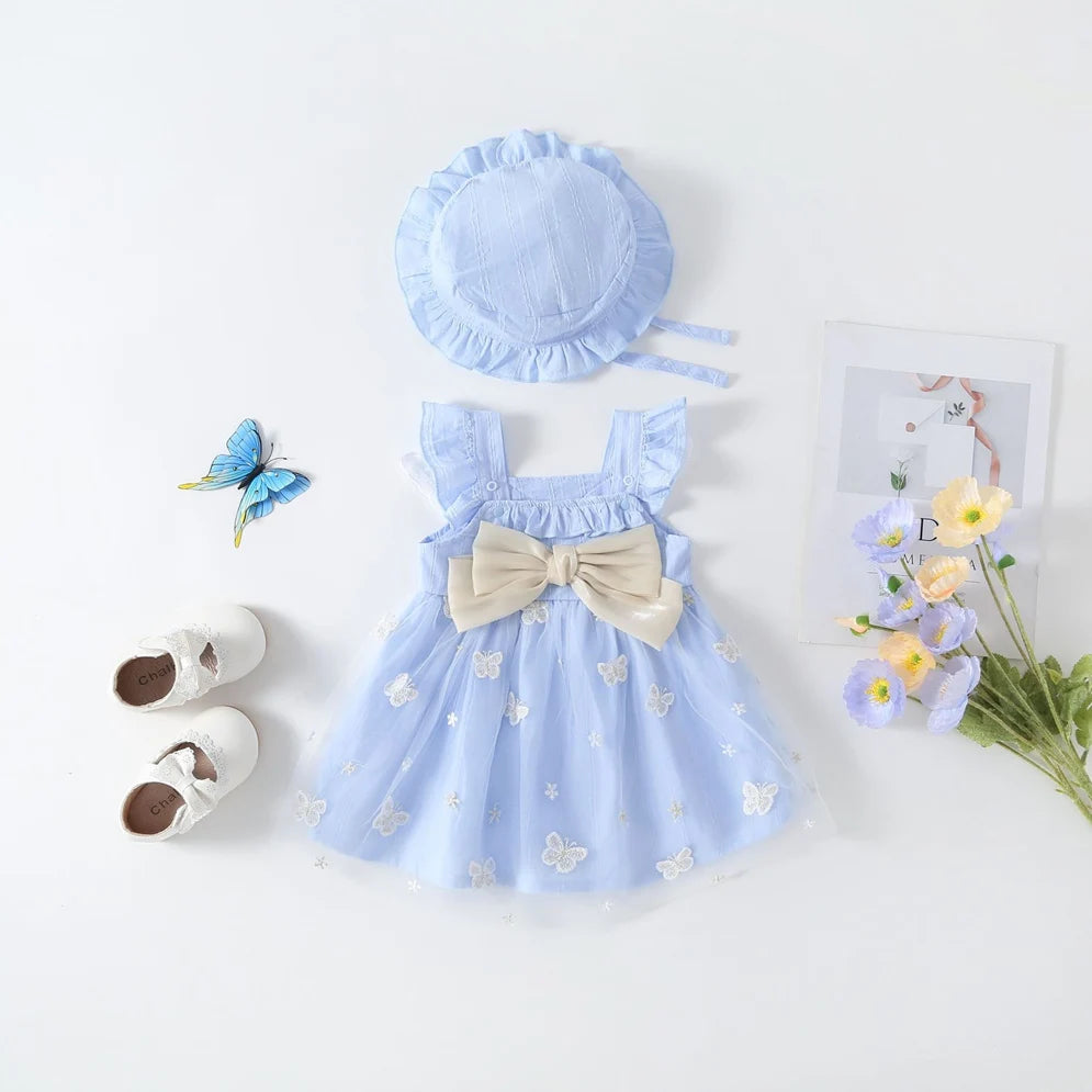 Butterfly Bow Dress with Hat
