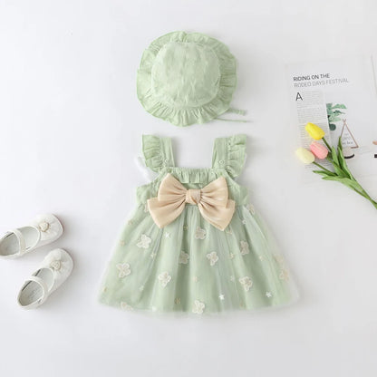 Butterfly Bow Dress with Hat