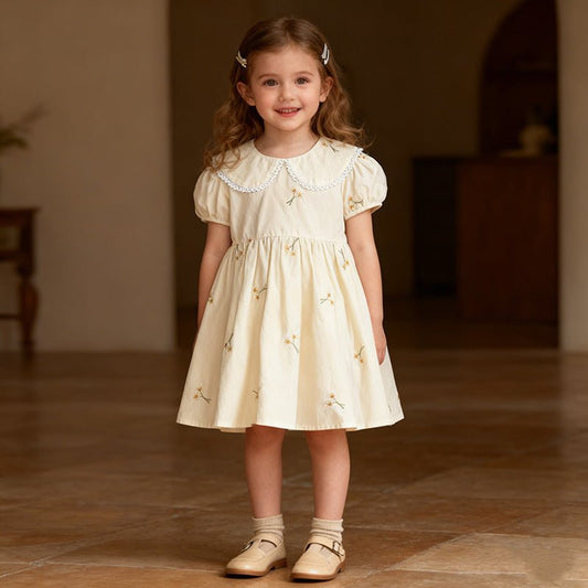 Embroidered Collar Baby Dress - Betina Baby & Kids