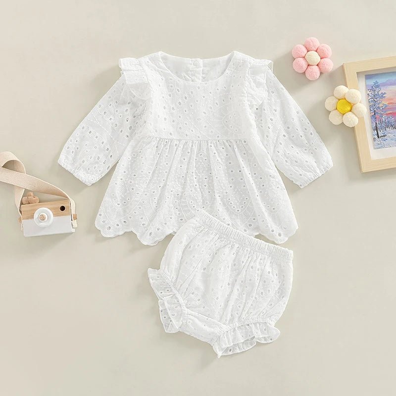 Eyelet Cotton Baby Set with Bloomers - Betina Baby & Kids