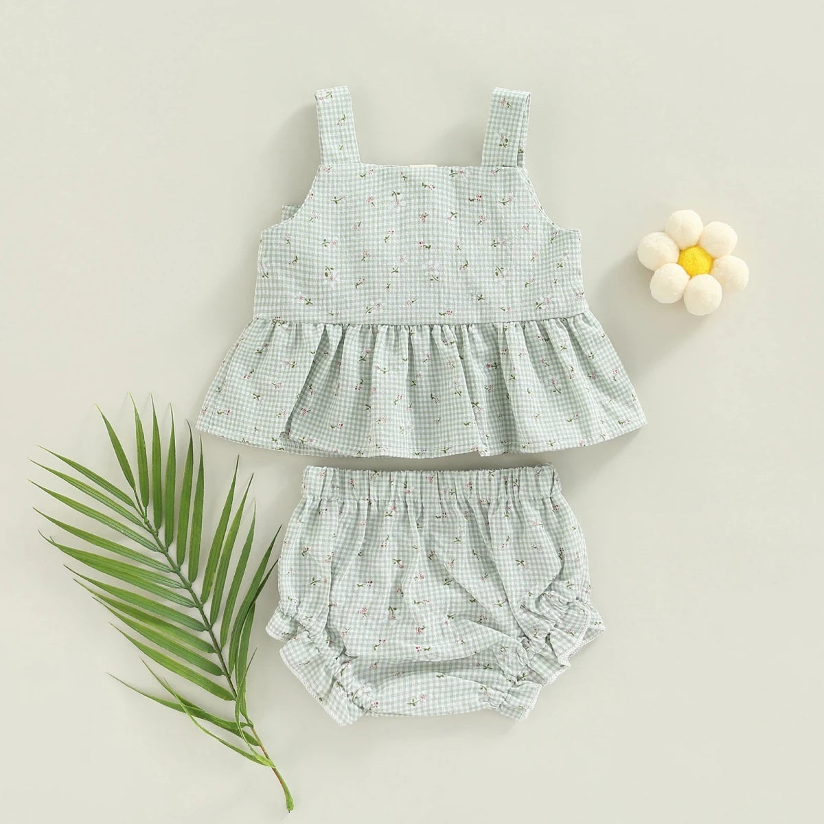 Gingham Bow Top and Bloomer Set - Betina Baby & Kids