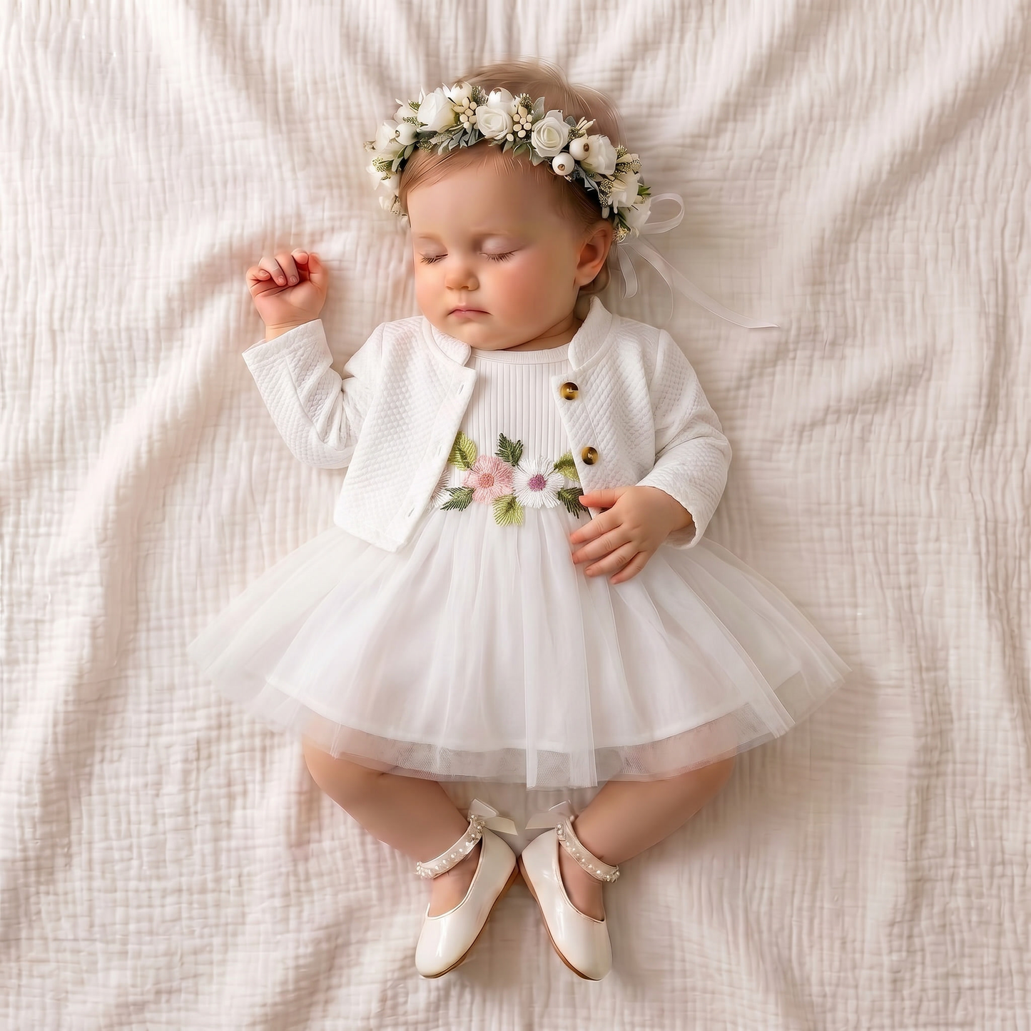 Floral Dress with Cardigan Set