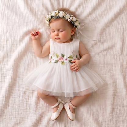 Floral Dress with Cardigan Set