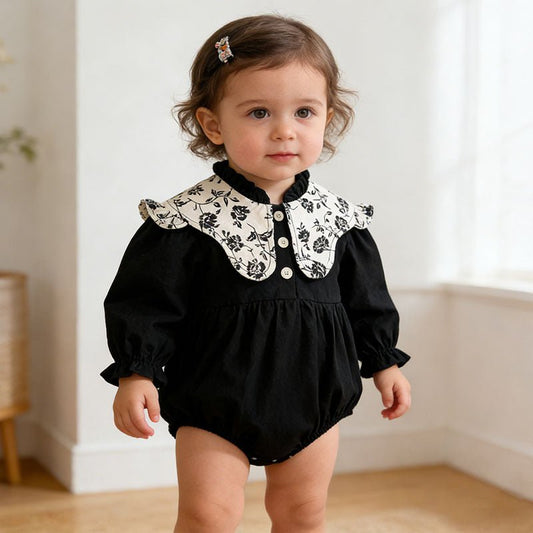 Noir Bloom Classic Romper - Betina Baby & Kids